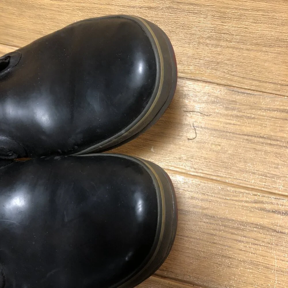 Sorel men black lace up boots, upper synthetic, wool lining, 13